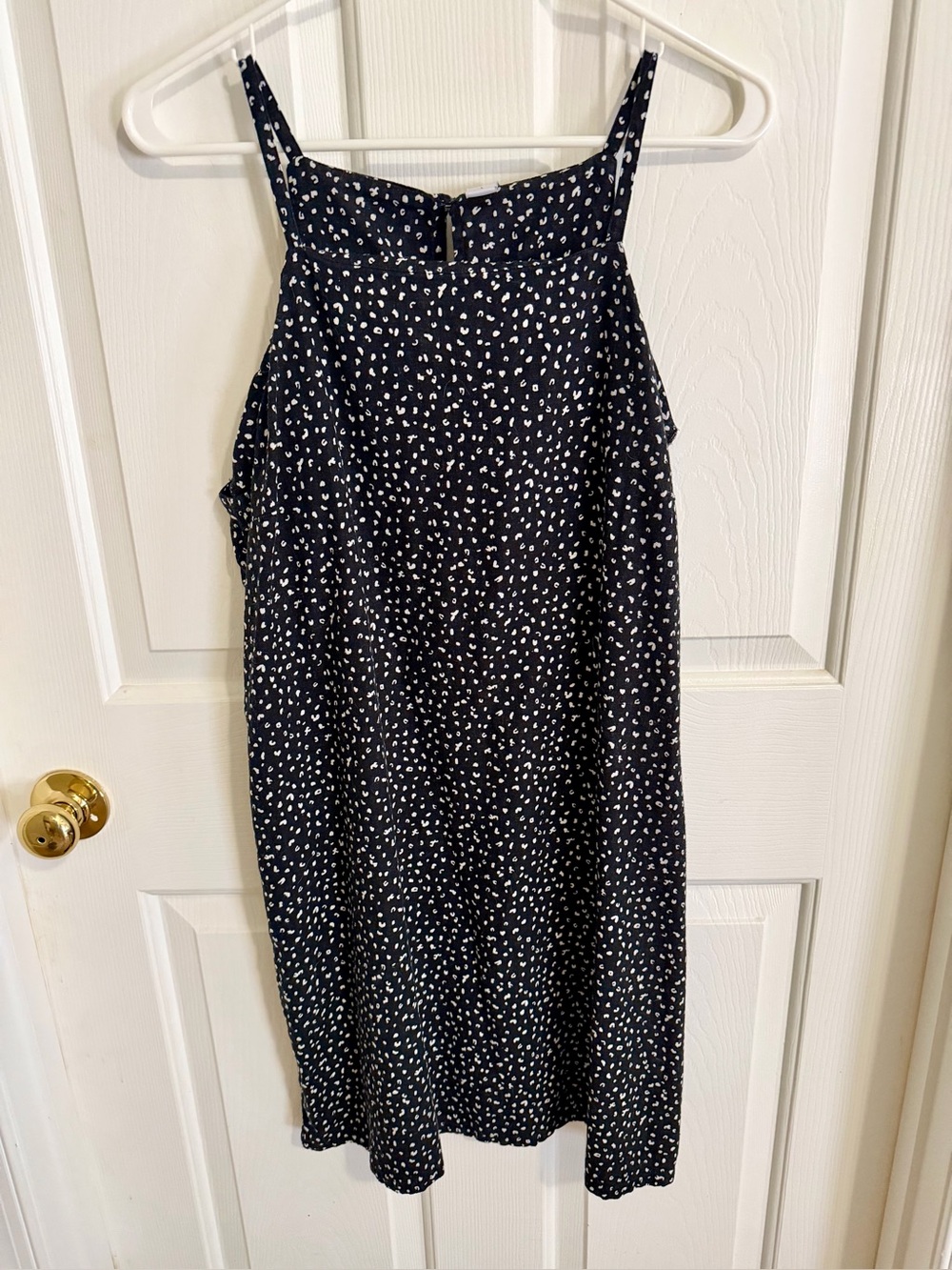 Old Navy Sleeveless Black Dress with White Dot Print